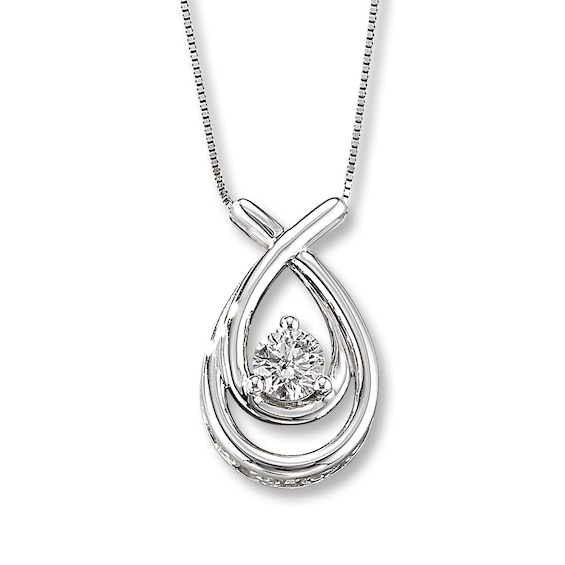 Previously Owned Necklace 1/2 Carat Diamond 14K White Gold 18"