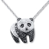 Thumbnail Image 0 of Previously Owned Diamond Panda Necklace 1/4 ct tw Round-cut Sterling Silver