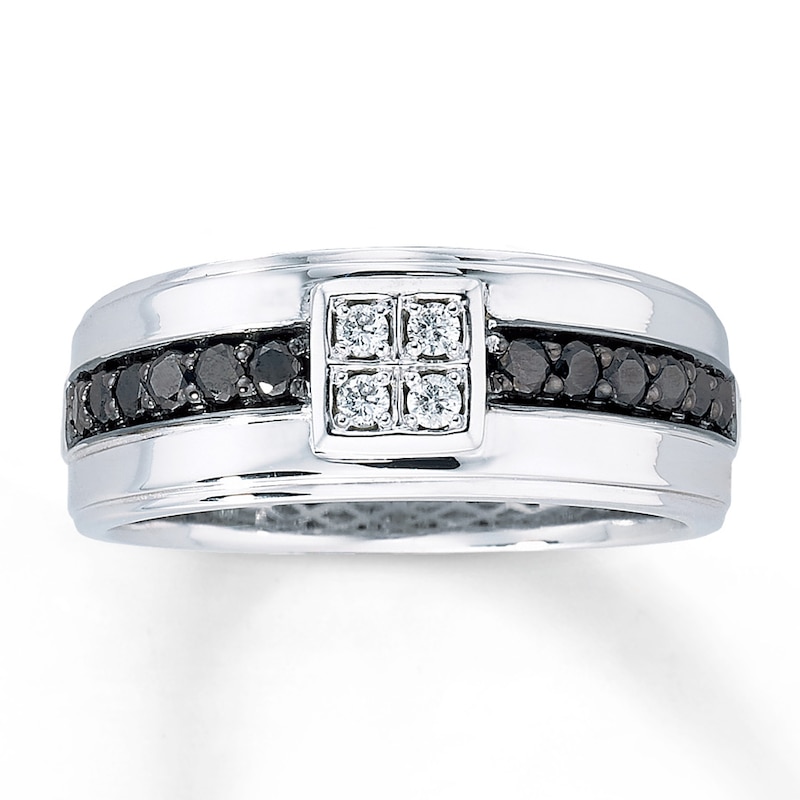 Main Image 1 of Previously Owned Men's Ring 1/2 ct tw Diamonds 10K White Gold