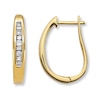 Thumbnail Image 1 of Previously Owned Diamond Hoop Earrings 1/4 cttw 10K Yellow Gold