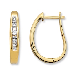 Previously Owned Diamond Hoop Earrings 1/4 cttw 10K Yellow Gold