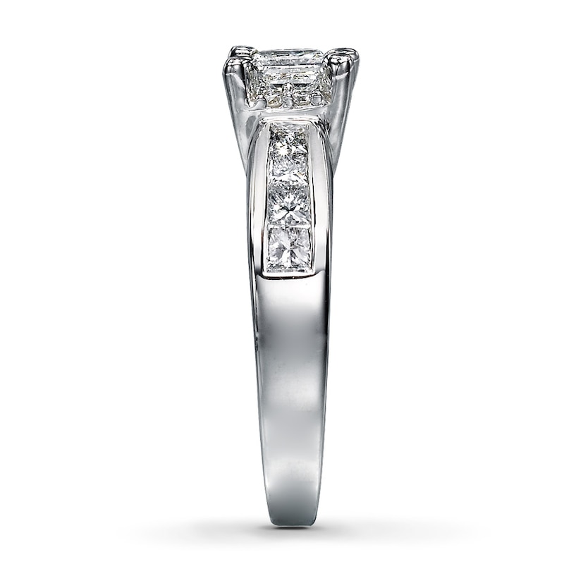 Main Image 3 of Previously Owned Diamond Engagement Ring 1-1/4 ct tw Princess-cut 14K White Gold