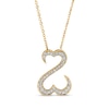Thumbnail Image 1 of Previously Owned Open Hearts Necklace 1/4 ct tw Diamonds 14K Yellow Gold 18"