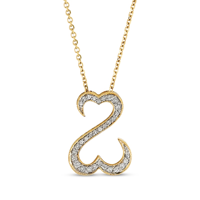 Previously Owned Open Hearts Necklace 1/4 ct tw Diamonds 14K Yellow Gold 18"