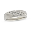 Thumbnail Image 1 of Previously Owned Men's Diamond Wedding Band 1/10 ct tw Round-cut 10K White Gold