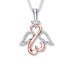Thumbnail Image 0 of Previously Owned Diamond Angel Necklace 1/20 ct tw Sterling Silver/10K Gold