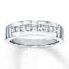 Thumbnail Image 1 of Previously Owned Men's Diamond Wedding Band 5/8 ct tw Square-cut 10K White Gold