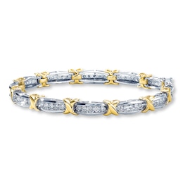 Previously Owned Bracelet 2 ct tw Diamonds 10K Two-Tone Gold 7&quot;