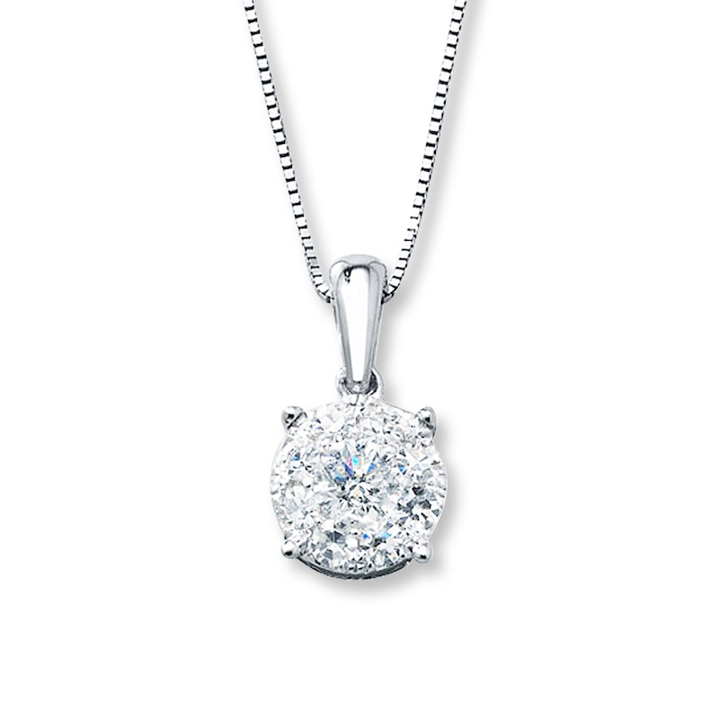 Main Image 1 of Previously Owned Necklace 1/2 ct tw Diamonds 10K White Gold