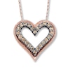 Thumbnail Image 0 of Previously Owned Heart Necklace 1/2 ct tw Brown Diamonds 10K Rose Gold