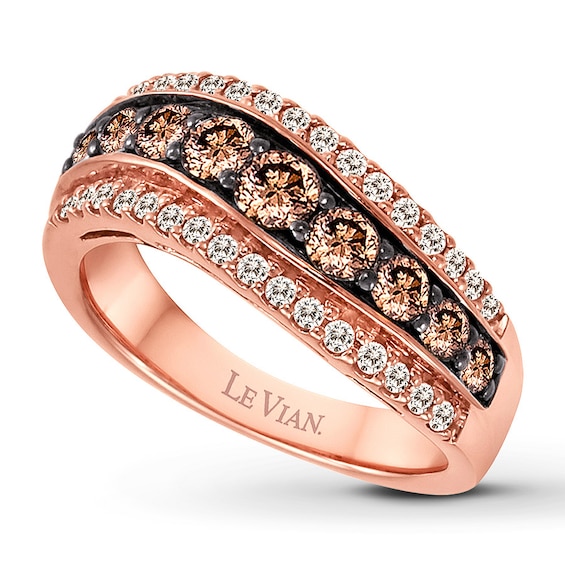 Previously Owned Le Vian Chocolate Diamond Ring 1-1/6 ct tw 14K Strawberry Gold