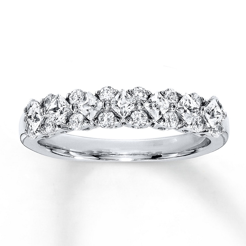 Previously Owned Diamond Anniversary Band 3/4 ct tw Princess & Round-cut 18K White Gold