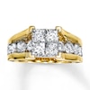 Thumbnail Image 0 of Previously Owned Diamond Engagement Ring 2-3/4 cttw Princess-cut 14K Yellow Gold