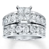 Thumbnail Image 1 of Previously Owned Diamond Bridal Set 3 cttw Princess-cut/Round 14K White Gold