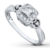 Thumbnail Image 0 of Previously Owned Ring 1/3 ct tw Princess/Round-cut Diamonds 14K White Gold