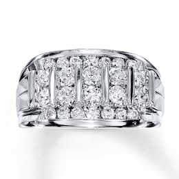 Previously Owned Men's Diamond Band 1-1/2 ct tw Round-cut 14K White Gold