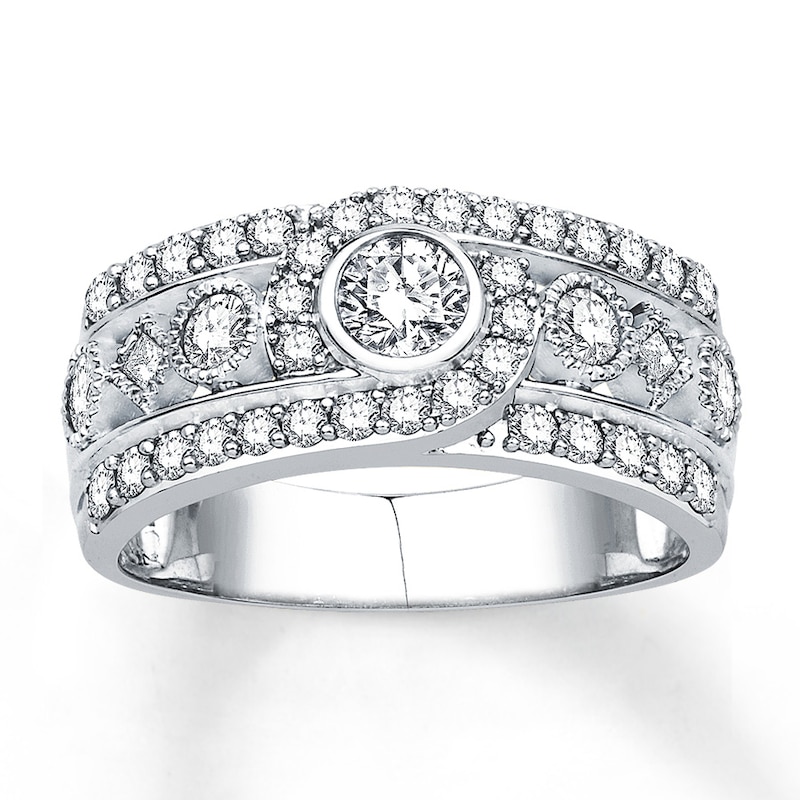 Main Image 1 of Previously Owned Diamond Anniversary Band 1 ct tw Princess & Round 14K White Gold