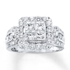 Thumbnail Image 1 of Previously Owned Diamond Ring 2 ct tw Princess & Round 14K White Gold