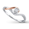 Thumbnail Image 0 of Previously Owned Diamond Promise Ring 1/10 ct tw Sterling Silver & 10K Rose Gold