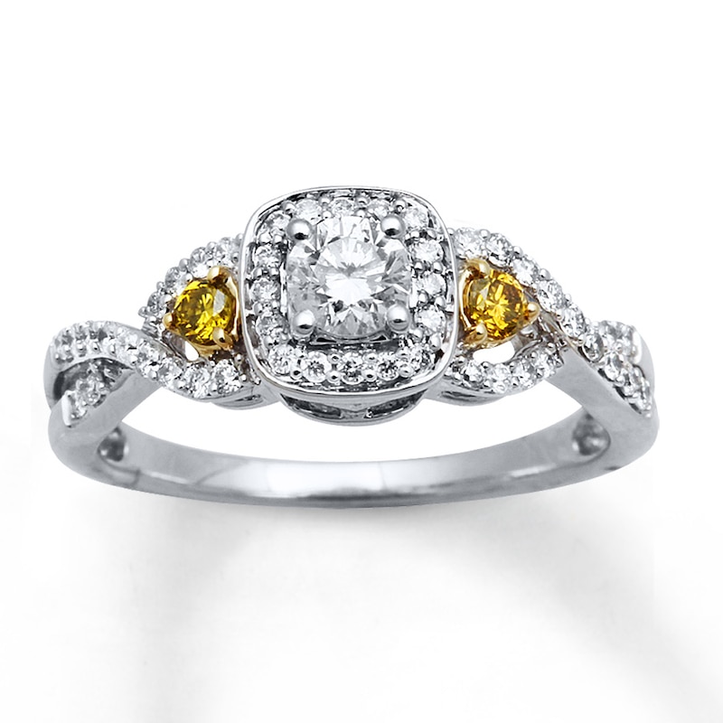 Main Image 1 of Previously Owned Yellow & White Diamond Ring 1/2 ct tw 10K Two-Tone Gold