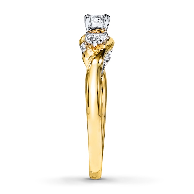 Previously Owned Three-Stone Diamond Ring 3/4 ct tw 10K Yellow Gold