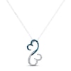Thumbnail Image 0 of Previously Owned Open Heart Necklace 1/6 cttw Diamonds Blue/White Sterling Silver 18"