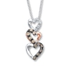 Thumbnail Image 0 of Previously Owned Diamond Heart Necklace 1/4 ctw Brown/White Sterling Silver