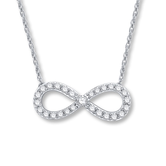 Previously Owned Infinity Necklace 1/2 ct tw Diamonds 14K White Gold