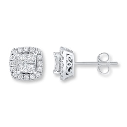 Previously Owned Earrings 3/4 ct tw Diamonds 14K White Gold