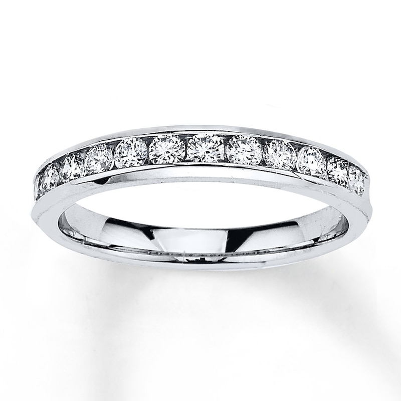 Main Image 1 of Previously Owned Diamond Anniversary Band 1/2 ct tw Round-cut 10K White Gold