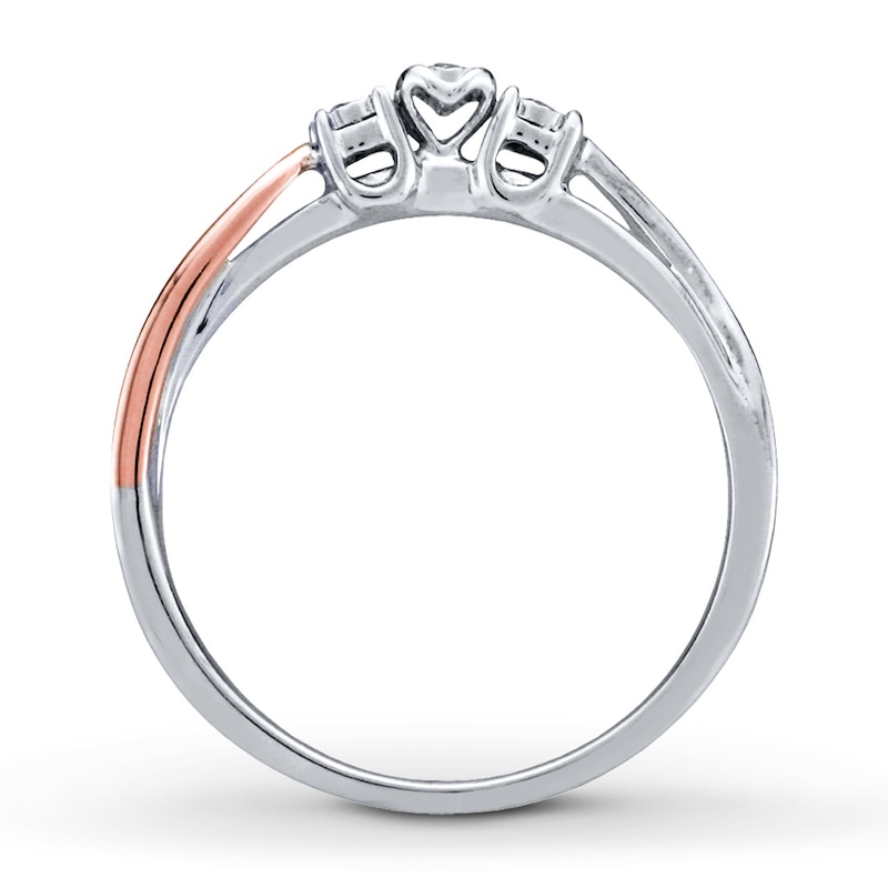 Main Image 2 of Previously Owned Diamond Promise Ring 1/20 ct tw Sterling Silver & 10K Rose Gold