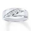Thumbnail Image 0 of Previously Owned Men's Diamond Wedding Band 5/8 ct tw Round-cut 10K White Gold