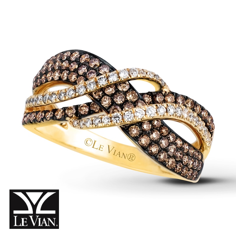 Previously Owned Le Vian Chocolate Diamond Ring 7/8 ct tw Round 14K Honey Gold
