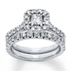 Thumbnail Image 1 of Previously Owned Diamond Bridal Set 5/8 ct tw Princess-cut 14K White Gold