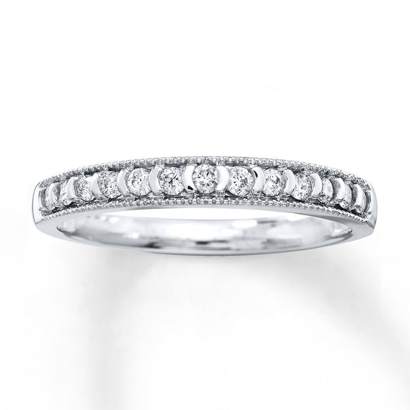 Main Image 1 of Previously Owned Diamond Anniversary Band 1/5 ct tw Round-cut 10K White Gold