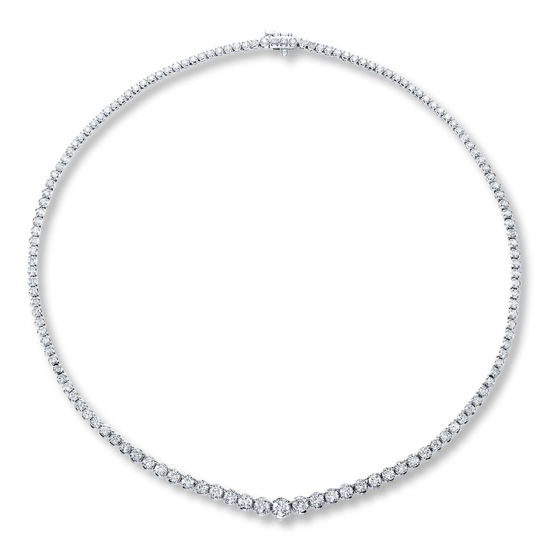 Main Image 2 of Previously Owned Certified Diamonds 7 ct tw Round-Cut 14K White Gold Necklace