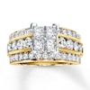 Thumbnail Image 1 of Previously Owned Diamond Engagement Ring 2-5/8 cttw Princess-cut 14K Yellow Gold