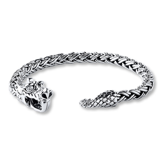 Previously Owned Lois Hill Snake Bracelet 1/10 ct tw Diamonds Sterling Silver