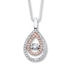 Thumbnail Image 1 of Previously Owned Unstoppable Love Diamond Necklace 3/8 ct tw 10K Two-Tone Gold