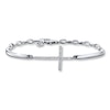 Thumbnail Image 0 of Previously Owned Cross Bracelet 1/10 ct tw Diamonds Sterling Silver 7.75"