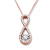 Thumbnail Image 1 of Previously Owned Diamonds in Rhythm 1/4 ct tw Necklace 10K Rose Gold