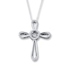 Thumbnail Image 0 of Previously Owned Unstoppable Love Cross 1/10 ct tw Necklace Sterling Silver