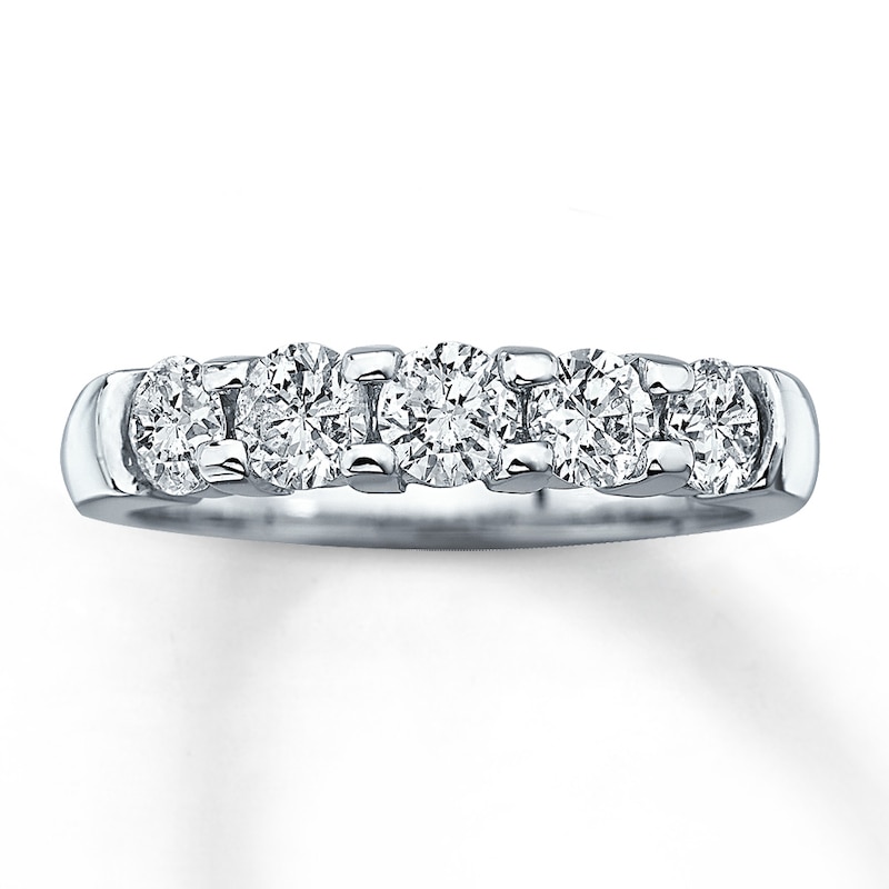 Main Image 1 of Previously Owned Diamond Anniversary Band 1 ct tw Round-cut 14K White Gold