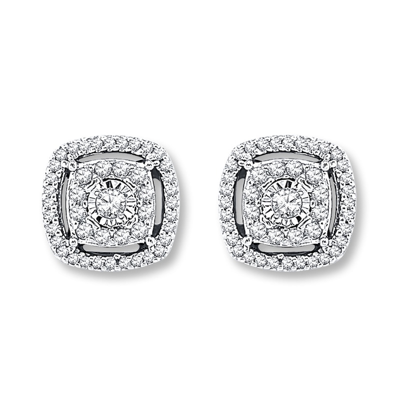 Main Image 1 of Previously Owned Diamond Earrings 1/4 ct tw 10K White Gold