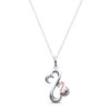 Thumbnail Image 0 of Previously Owned Open Heart Necklace Diamonds Accents Sterling Silver & 10K Rose Gold 18"