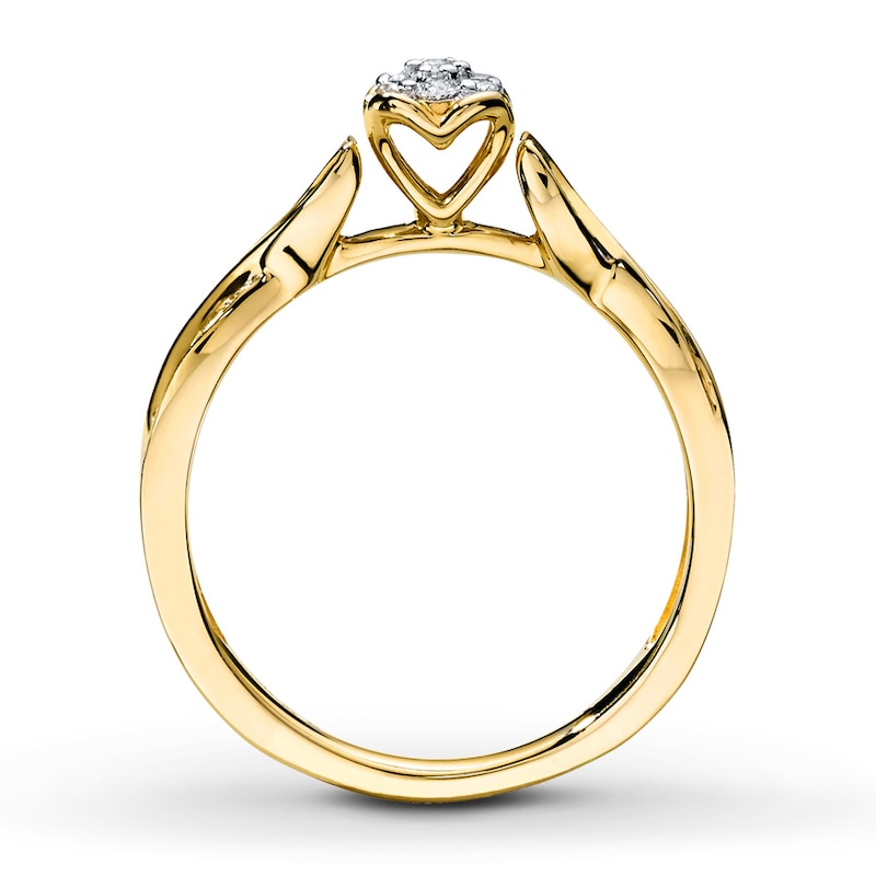 Main Image 2 of Previously Owned Ring 1/6 ct tw Round-cut Diamonds 10K Yellow Gold - Size 7