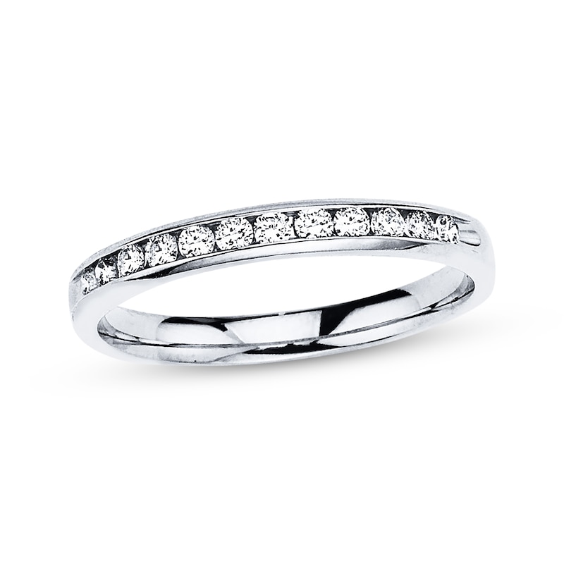 Main Image 1 of Previously Owned Diamond Band 1/4 ct tw Round-Cut 10K White Gold