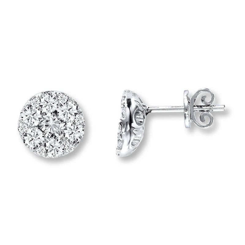 Previously Owned Diamond Fashion Stud Earrings 2 ct tw 14K White Gold