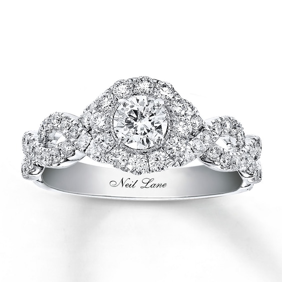 Previously Owned Neil Lane Engagement Ring 1 ct tw Round-cut Diamonds 14K White Gold - Size 4.5