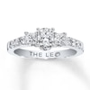 Thumbnail Image 1 of Previously Owned THE LEO Engagement Ring 7/8 ct tw Princess & Round-cut Diamonds 14K White Gold - Size 4